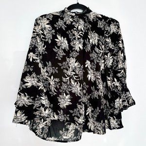 Free People Black and White Claudia Blouse - NWOT